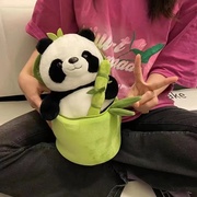 可爱竹筒装熊猫公仔毛绒玩具，仿真大小熊猫玩偶娃娃女生生日礼物