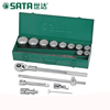 SATA世达工具15件19MM系列12角套筒组套重型套头 09015