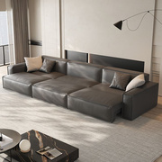 意式轻奢真皮沙发大小户型客厅，头层美式现代电动功能两用沙发
