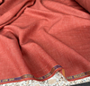 甄选三毛金边桔红杂白色薄款花呢，精纺羊毛+麻面料设计师西装布料