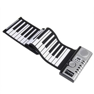 英文61键手卷钢琴 硅胶智能折叠电子琴成人儿童初学midi键盘