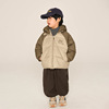 韩版童装男童棉衣冬季儿童，拼色加厚外套中小童，连帽羽绒棉棉服