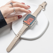 苹果手表小蛮腰反扣真皮表带小众高级感