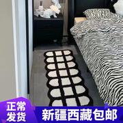 新疆西藏卧室地毯ins风床边毯床前地毯客厅，家用毯子长条床尾
