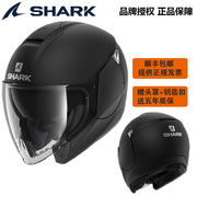 进口shark头盔摩托机车踏板车，双镜片个性巡航34四季男女鲨鱼半盔