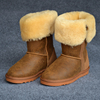 冬季澳洲羊皮毛一体，高筒平跟两穿雪地靴，翻毛中筒真皮女靴子