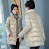 中年女士棉服女2022年冬装年轻时尚，中长款加厚羽绒棉衣外套