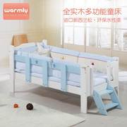 实木儿童床带护栏小床拼接大床松木单人男孩加宽床婴儿床宝宝边床