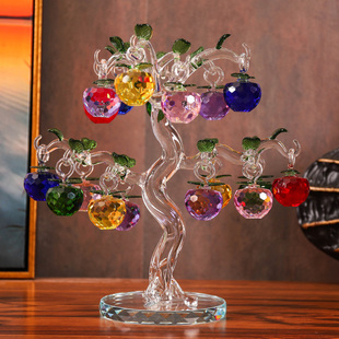 创意水晶玻璃苹果树摆件客厅桌面精致小饰品结婚礼物简约家居饰品