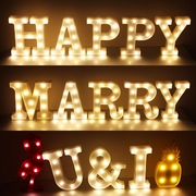 生日派对装饰字母灯数字情人节告白浪漫求婚结婚婚房场景布置装饰