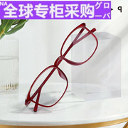 欧洲眼镜架复古眼镜男女超轻有韧性可配近视，红色文艺眼镜8242