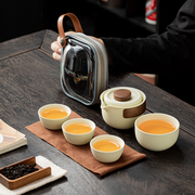 快客杯一壶两杯户外功夫茶杯便携式旅行茶具套装简约泡茶壶可定制