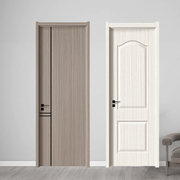 白色安装免漆简约烤漆木门卧室套装门定制实木家用房门现代室内门