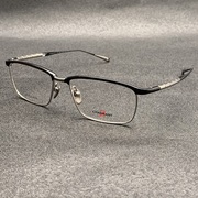 夏蒙CHARMANT ZT27013商务黑色时尚眉毛框纯钛金色Z钛近视眼镜框
