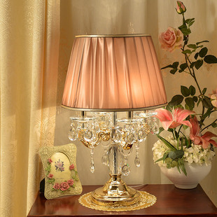 欧式水晶台灯卧室床头灯奢华创意温馨美式LED简约现代法式装饰灯