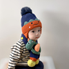 宝宝帽子秋冬可爱婴儿毛线帽，围巾套装冬天男女童帽保暖儿童套头帽
