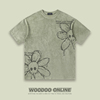 骷髅花朵 WOODOO 设计师品牌 复古美式简约创意 男女短袖T恤