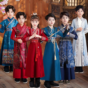 中国风儿童古筝舞演出服民族表演服装男童汉服女童六一朗诵合唱服