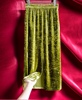 丝绒半身裙开叉长裤绿色长裙，女装秋冬气质名媛高端