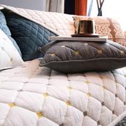 北欧素色水洗纯棉布艺沙发坐垫四季通用防滑组合沙发巾简约沙发套