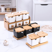 日式厨房陶瓷调味罐家用调料，盒套装厨房，油瓶个性调味盒套装盐罐