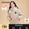 Skechers斯凯奇冬季女士短款羽绒外套简约时尚百搭保暖舒适棉服