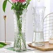 两件套特大号玻璃花瓶透明水培富贵竹花瓶客厅家用插花瓶摆件