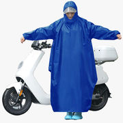 米囹带袖雨衣电动摩托车自行车雨披加大加厚护脸单成人(单成人)骑行雨衣男