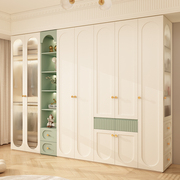 北欧2.4米高实木开门衣柜家用卧室小户型组合网红白色大柜子