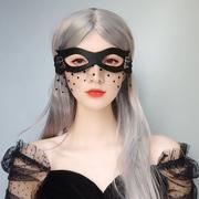 圣诞节派对黑色蜘蛛骷髅女巫面具，半脸化妆舞会，眼罩女士性感面罩