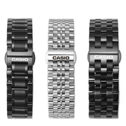 适用卡西欧手表带，钢带男女款不锈钢，蝴蝶扣精钢表链bem501506