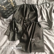 黑色棉布奢侈品包包皮具抽绳收纳袋防尘袋衣物皮带分类旅行整理袋