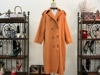 100%全羊毛手工，缝制双面大衣，外套法式复古爱家橙色