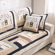 田园韩式沙发垫套罩四季通用客厅，皮沙发居家布艺，纯棉座垫子纤之色