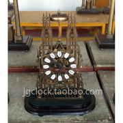 仿古钟欧式座钟纯铜座钟，摆设软装饰品，纯铜玻璃骨架钟