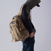 耐磨耐用男士帆布双肩包大容量旅行包行李包登山包学生书包男