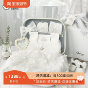 婴儿礼盒白色公主裙子纯棉，礼服套装女宝宝，满月百天周岁生日送礼物