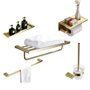 直供卫浴五金挂件套装，304不锈钢金色，毛巾架浴室置物架浴巾架