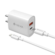 迪沃DEVIA充电器20WPD快充插头适用于苹果14ProMax/13Pro/12手机A+C口usb通用输出双口电源适配器15旅行充线
