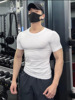 莱卡冰丝棉t恤肌肉男硬汉风，紧身弹力短袖健身训练撸铁运动速干衣