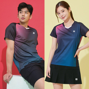夏季速干羽毛球服男女，套装时尚网球，运动短袖上衣团购定制印字