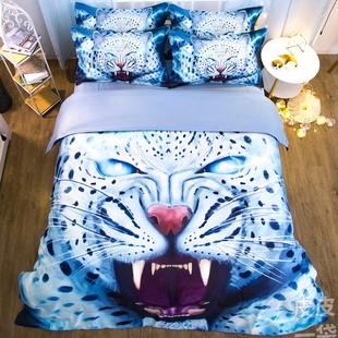 卡通3d个性床单四件套，蛇立体动物老虎狮子狼，1.8米双人被套床