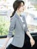 女士小西装单件上衣，2023年春秋韩版设计感时尚格子西服外套女