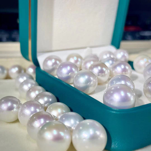 DIY天然色珍珠 手工镜面强光媲美澳白 裸珠散珠 正圆微瑕颗粒珠