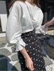 韩国东大门24夏甜美(夏甜美)圆领显瘦纯色，宽松喇叭袖口长袖t恤女上衣