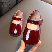 女童皮鞋韩版浅口单鞋纯色女宝宝，公主鞋软底婴儿，学步鞋红色周岁鞋