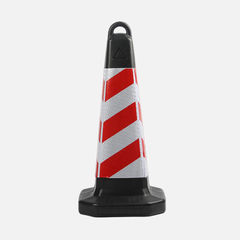 达居匠警示反光锥塑料路锥禁止泊车方锥锥形帽雪糕筒锥桶（红白）