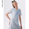 莱茵商场同款小众设计镂空蕾丝边连衣裙2022夏季气质