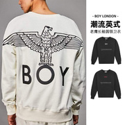 BOY LONDON 潮流英式风格宽松情侣休闲印花老鹰长袖圆领卫衣