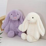 兔子毛绒玩具五彩兔玩偶，垂耳兔长耳兔安抚兔，公仔抱睡娃娃紫色粉色